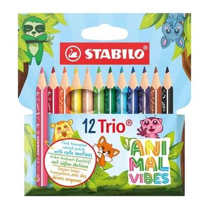 stabilo-trio-animal-vibes-pack-con-12-lapices-de-colores-estampados-divertidos-de-animales-mina-de-42mm-forma