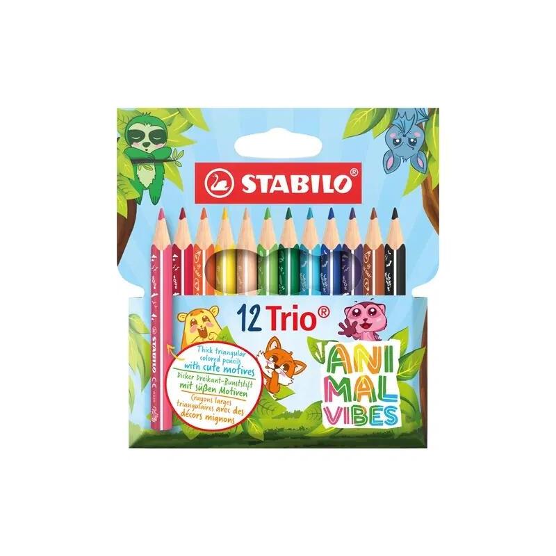 stabilo-trio-animal-vibes-pack-con-12-lapices-de-colores-estampados-divertidos-de-animales-mina-de-42mm-forma