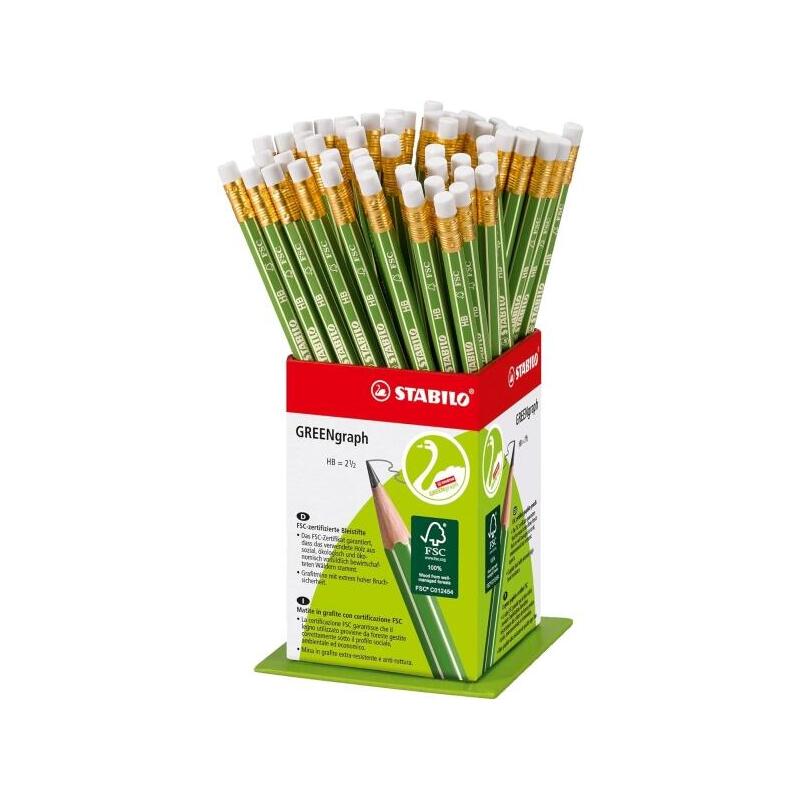 stabilo-greengraph-expositor-con-60-lapices-de-grafito-con-goma-mina-hb-22mm-100-madera-cultivada-de-forma