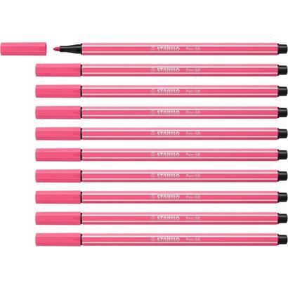 pack-de-10-unidades-stabilo-pen-68-rotulador-de-punta-de-fibra-trazo-de-1mm-aprox-tinta-con-base-de-agua-color