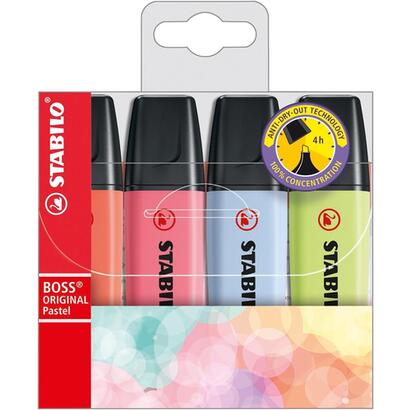 pack-de-5-unidades-stabilo-boss-marcador-fluorescente-estuche-4-colores-pastel