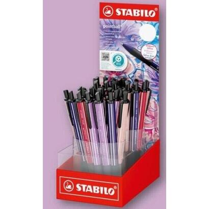 stabilo-pointball-naturecolors-wildflower-expositor-con-38-boligrafos-retractiles-trazo-05mm-hechos-con-87