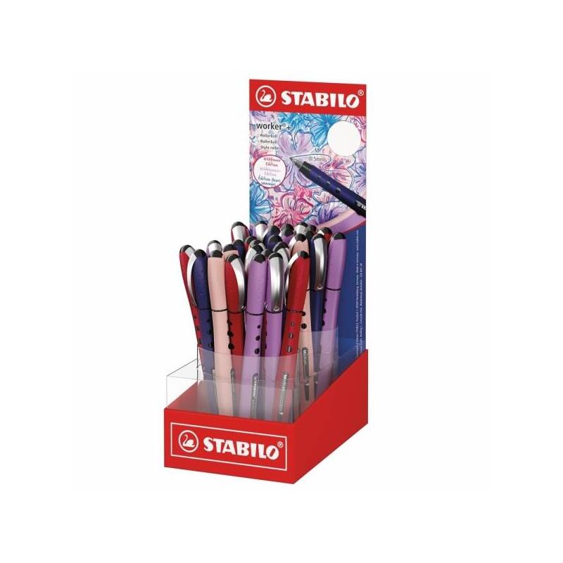 stabilo-worker-naturecolors-wildflower-expositor-con-30-boligrafos-de-tinta-liquida-trazo-05mm-escritura-suave-y