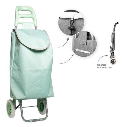 carro-de-la-compra-plegable-verde-2-ruedas