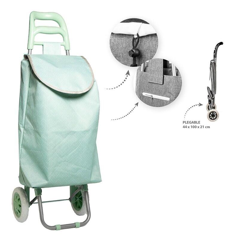 carro-de-la-compra-plegable-verde-2-ruedas