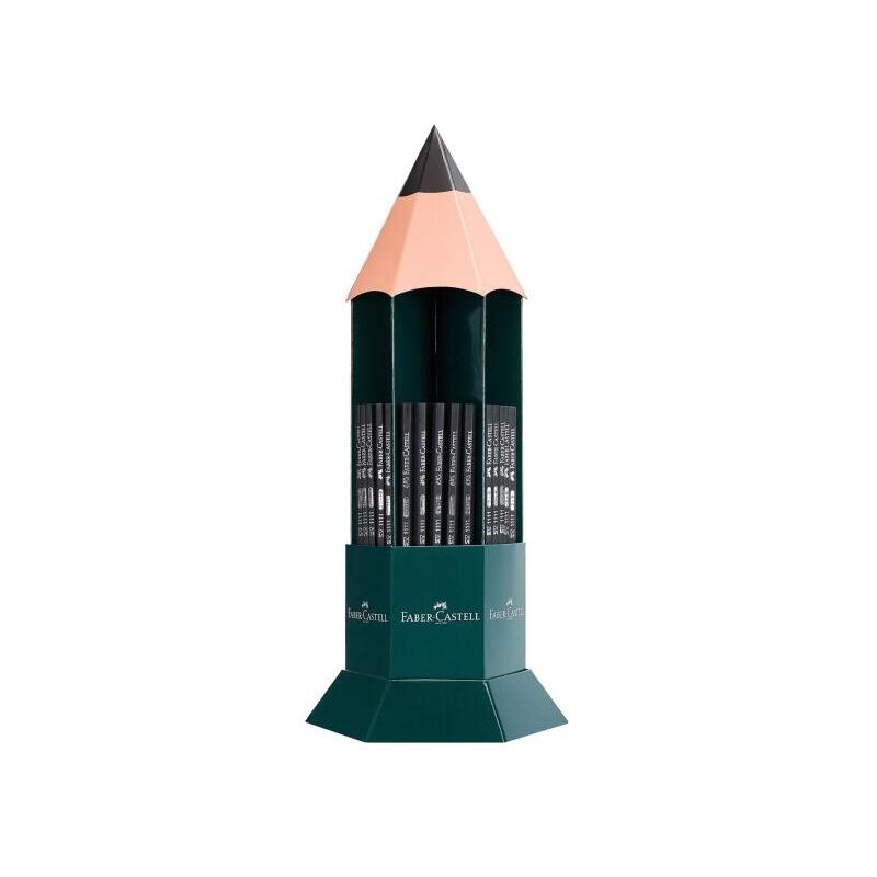 faber-castell-castell-1111-expositor-con-120-lapices-de-grafito-grados-de-dureza-surtidos-mina-resistente-a-la
