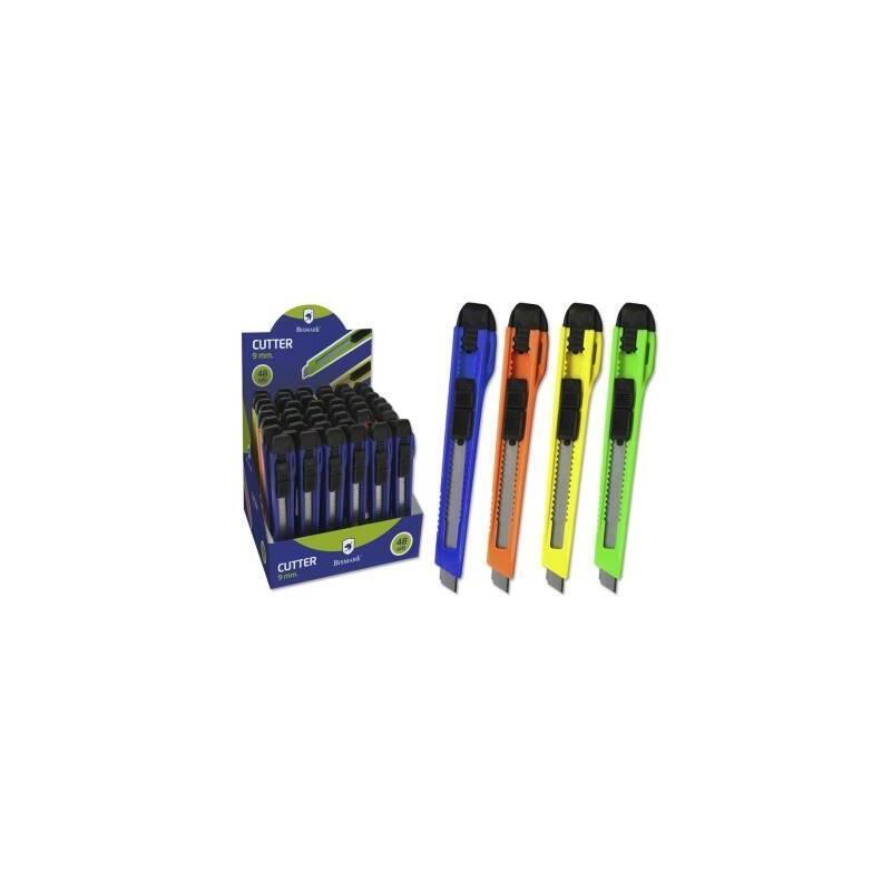 pack-de-48-unidades-bismark-cutter-estrecho-cuchilla-fracturable-de-9-mm-sistema-bloqueo-cuchilla-intercambiable-colores-surtido