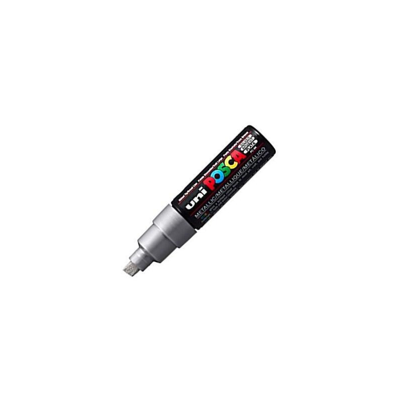 pack-de-6-unidades-posca-marcador-pc-8k-no-permanente-punta-biselada-80mm-plata-metalico