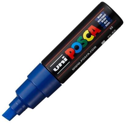 pack-de-6-unidades-posca-marcador-pc-8k-no-permanente-punta-biselada-80mm-azul