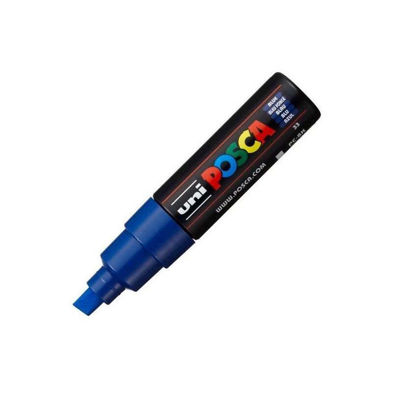 pack-de-6-unidades-posca-marcador-pc-8k-no-permanente-punta-biselada-80mm-azul
