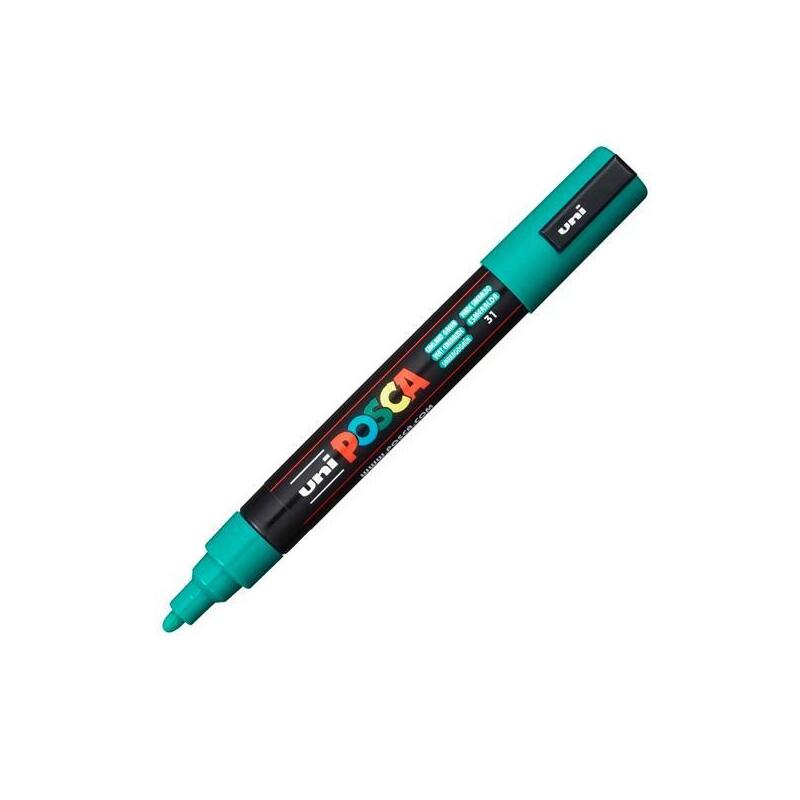 pack-de-6-unidades-posca-marcador-pc-5m-no-permanente-punta-forma-de-bala-18-25-mm-verde-esmeralda