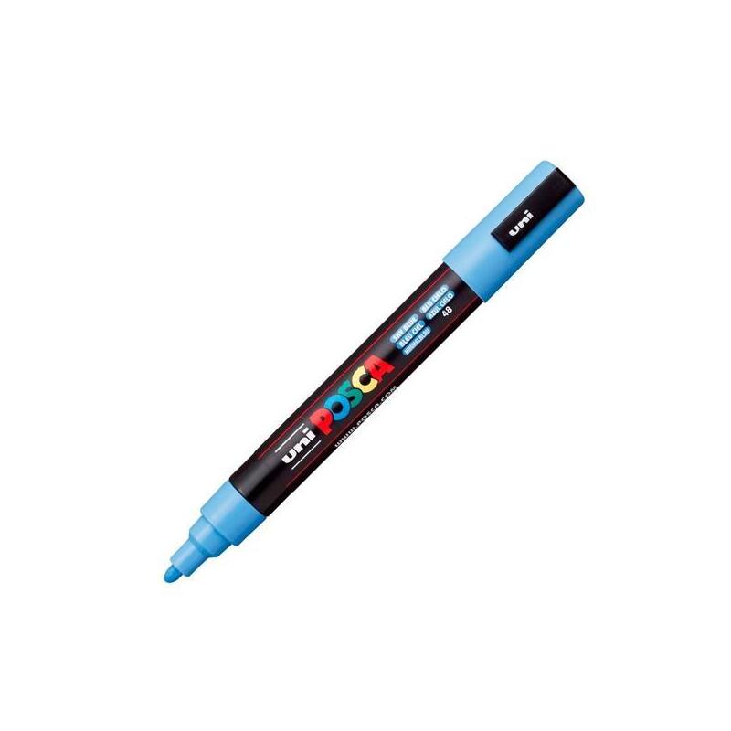 pack-de-6-unidades-posca-marcador-pc-5m-no-permanente-punta-forma-de-bala-18-25-mm-azul-cielo