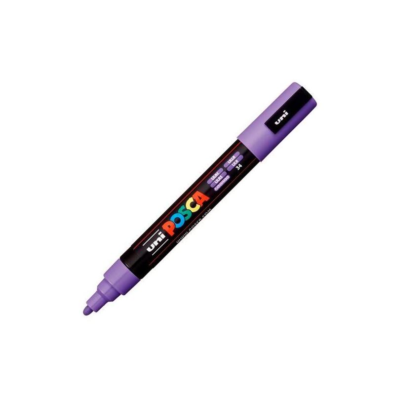 pack-de-6-unidades-posca-marcador-pc-5m-no-permanente-punta-forma-de-bala-18-25-mm-lila
