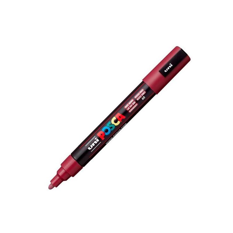 pack-de-6-unidades-posca-marcador-pc-5m-no-permanente-punta-forma-de-bala-18-25-mm-rojo-vino