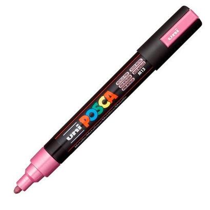 pack-de-6-unidades-posca-marcador-pc-5m-no-permanente-punta-forma-de-bala-18-25-mm-rosa-metalico