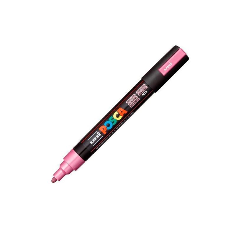 pack-de-6-unidades-posca-marcador-pc-5m-no-permanente-punta-forma-de-bala-18-25-mm-rosa-metalico