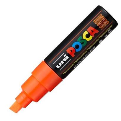 pack-de-6-unidades-posca-marcador-pc-8k-no-permanente-punta-biselada-80mm-naranja-fluor