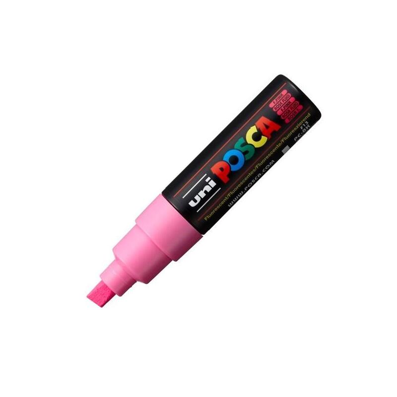 pack-de-6-unidades-posca-marcador-pc-8k-no-permanente-punta-biselada-80mm-rosa-fluor