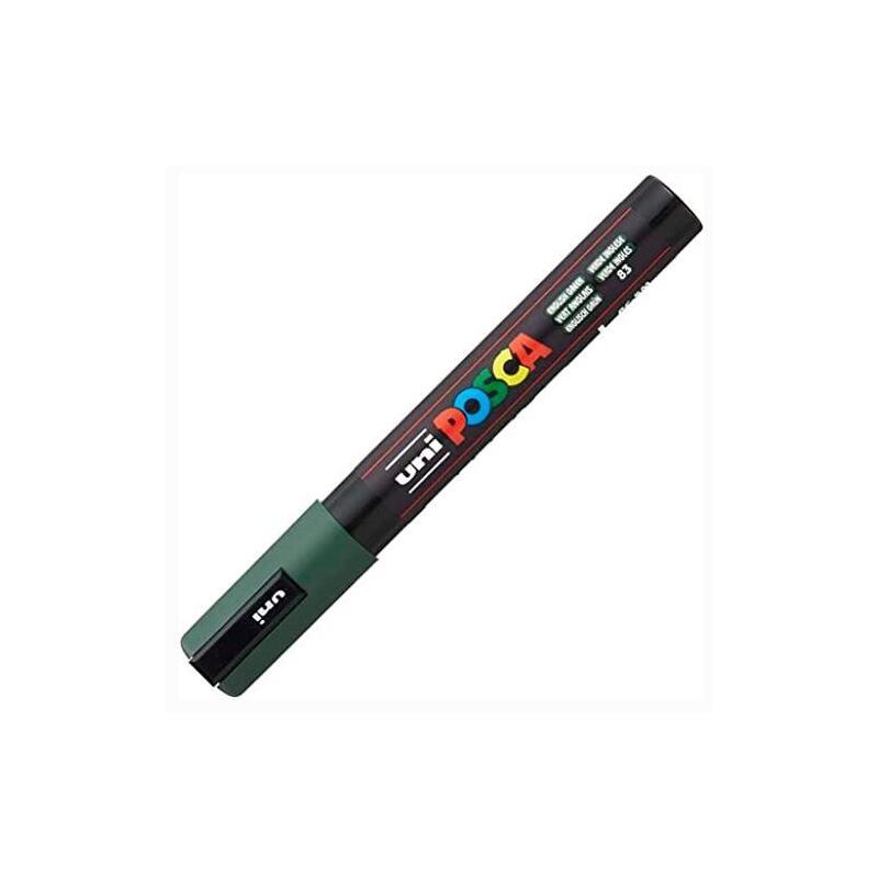 pack-de-6-unidades-posca-marcador-pc-5m-no-permanente-punta-forma-de-bala-18-25-mm-verde-ingles