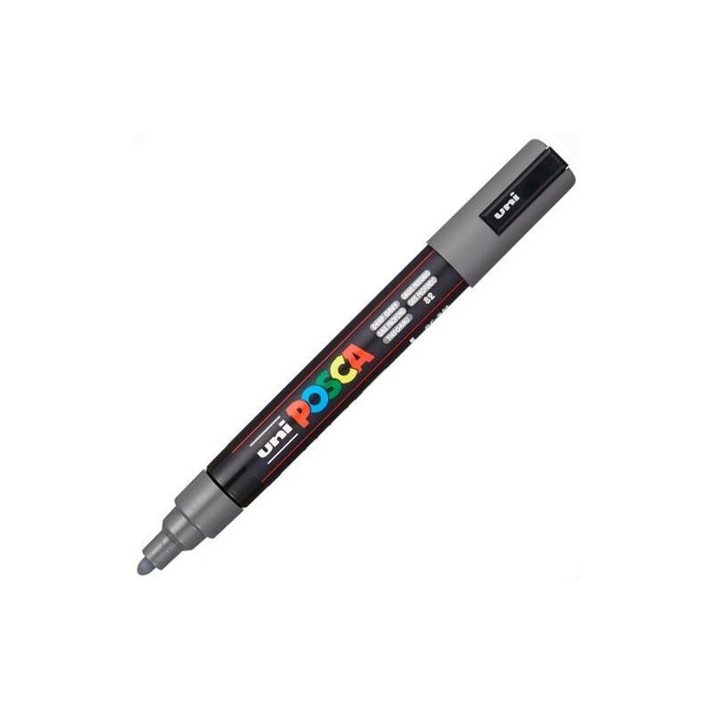 pack-de-6-unidades-posca-marcador-pc-5m-no-permanente-punta-forma-de-bala-18-25-mm-gris-profundo