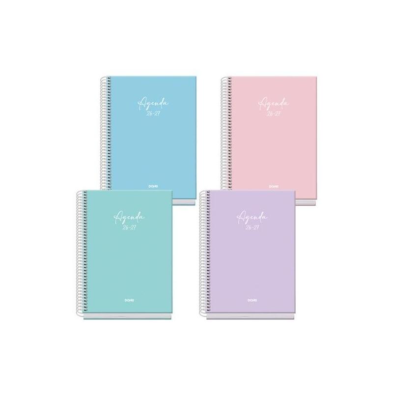 dohe-agenda-escolar-basic-serenity-a5-espiral-sv-carton-forrado-colores-surtidos-2026-2027