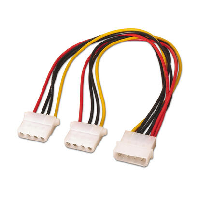 aisens-cable-alimentacion-molex-molex-4pinm-2xmolex-4pinh-20cm-100-cobre-negro