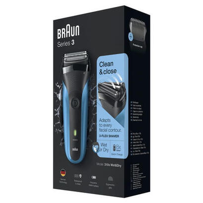 braun-series-3-310s-afeitadora-electrica-recargable-en-seco-y-humedo-azul