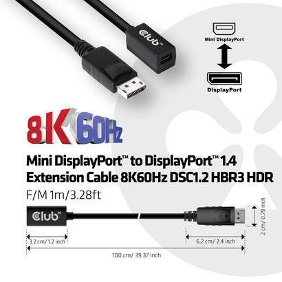 cable-club3d-dp-14-minidp-14-1m-8k60hz-macho-hembra-retail