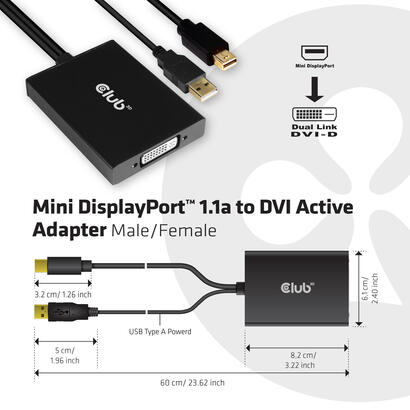 club3d-adapter-minidisplayport-dvi-d-active-dual-stbu-retail