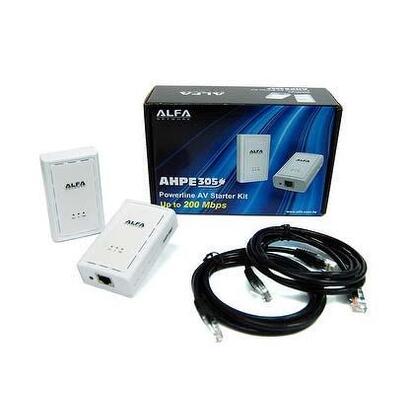 alfa-network-ahpe305-starter-kit-pack-de-2-unidades-de-200mbps-av-homeplug
