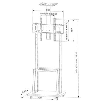 techly-ica-tr33-soporte-de-pie-para-pantalla-plana-1778-cm-70-soporte-de-suelo-con-ruedas-para-pantalla-plana-negro