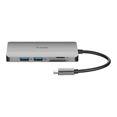 docking-usb-tipo-c-d-link-dub-m810-3xusb-1xusb-tipo-c-1xthunderbolt-1xhdmi-1xrj45-1xlector-tarjetas-gris