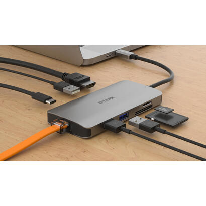 docking-usb-tipo-c-d-link-dub-m810-3xusb-1xusb-tipo-c-1xthunderbolt-1xhdmi-1xrj45-1xlector-tarjetas-gris