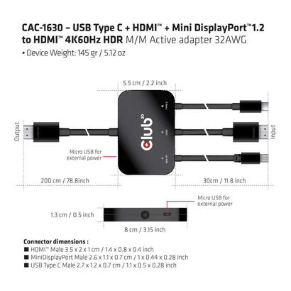 adaptador-club3d-usb-c-hdmi-mini-dp-hdmi-activo-mm-mm-retail