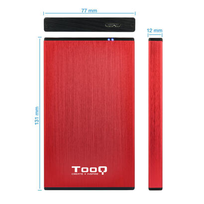 tooq-caja-externa-tqe-2527r-25-95-mm-sata-usb-3031-gen1-roja
