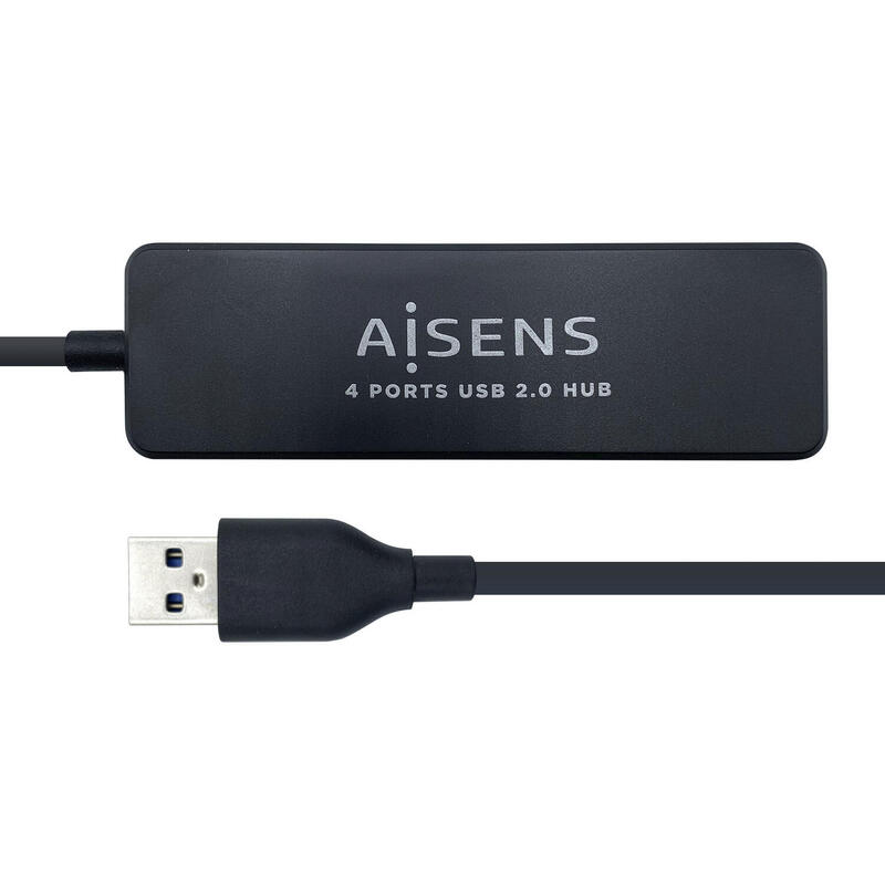 aisens-hub-usb-20-tipo-a-macho-a-4xtipo-a-hembra-30cm-negro