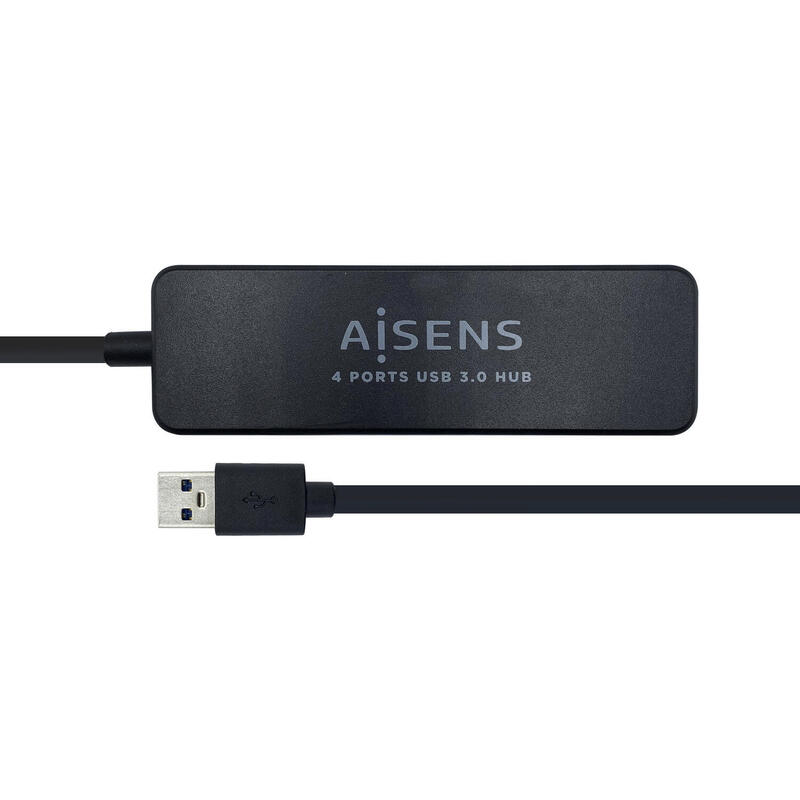 aisens-hub-usb-30-tipo-a-macho-a-4xtipo-a-hembra-30cm-negro