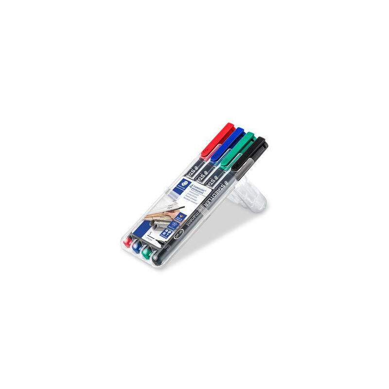 staedtler-rotulador-permanente-lumocolor-punta-04mm-313-estuche-cuatro-unidades