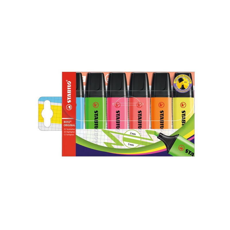 stabilo-boss-estuche-de-marcadores-fluorescentes-original-estuche-6-colores-punta-biselada