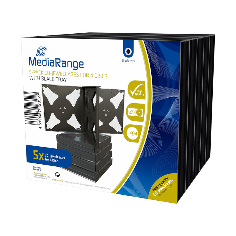 mediarange-box34-4-funda-para-4-discos-opticos-cd-dvd-negro-5-piezas