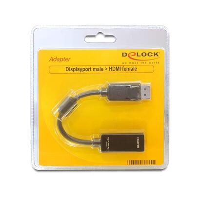 delock-adaptador-displayport-a-hdmi-020m-negro-61849