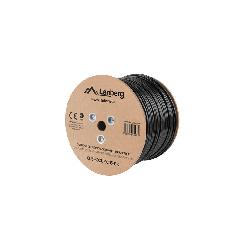 lanberg-bobina-de-cable-para-exterior-lcu5-30cu-0305-bk-rj45-cat-5e-utp-awg24-305m-negro-gel