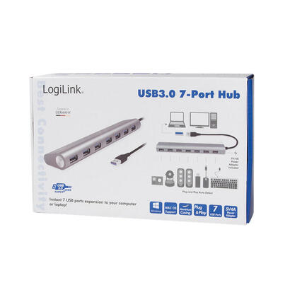 logilink-hub-7-puertos-usb-30-31-gen-1-5000mbits-aluminio-gris-ua0308