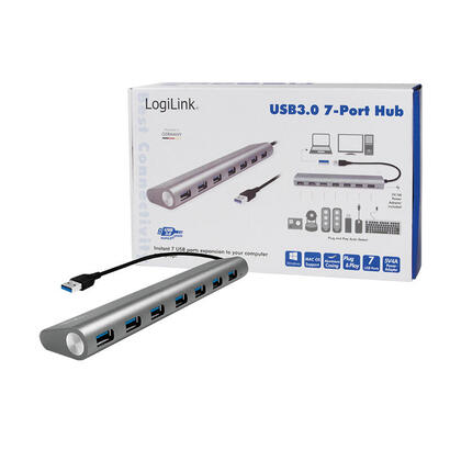logilink-hub-7-puertos-usb-30-31-gen-1-5000mbits-aluminio-gris-ua0308
