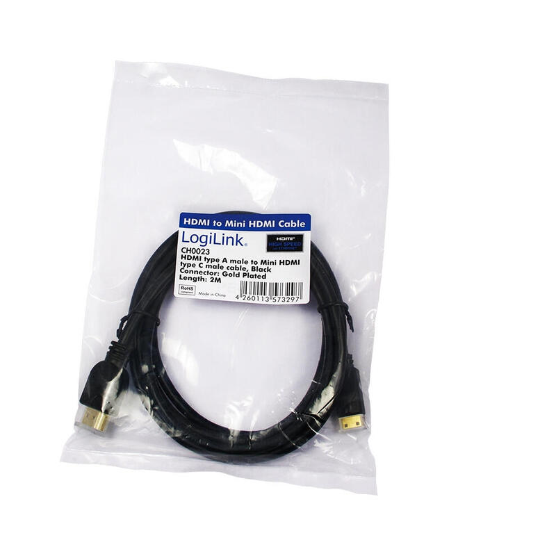 logilink-ch0023-cable-hdmi-2-m-hdmi-tipo-a-estandar-hdmi-type-c-mini-negro