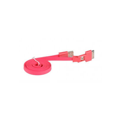 cable-3go-usb-a-micro-usb-y-apple-30-pin-plano-rojo-1m
