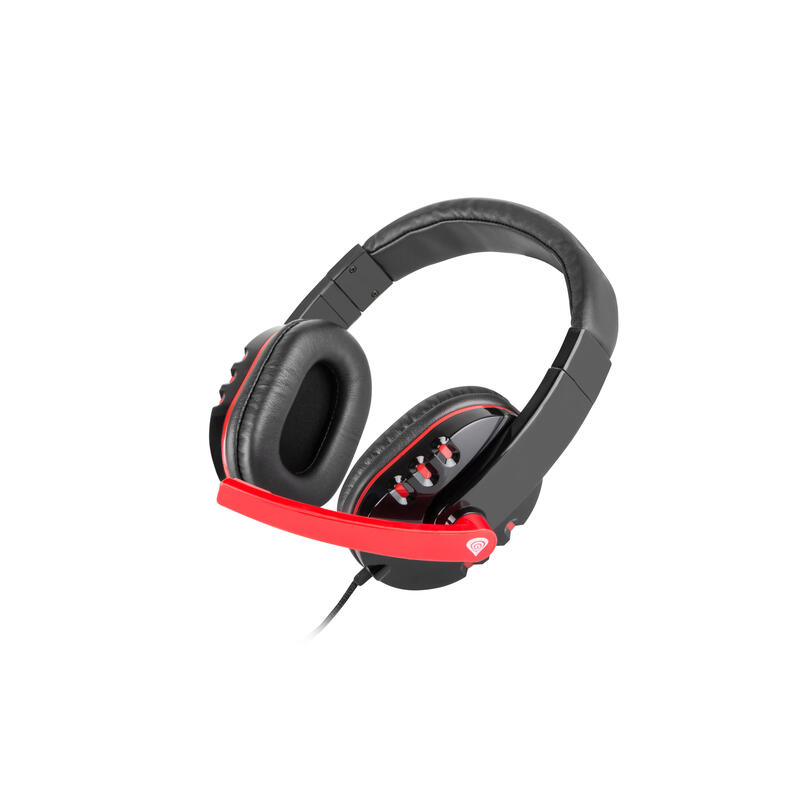 natec-genesis-hm12x-auriculares-diadema-negro-rojo