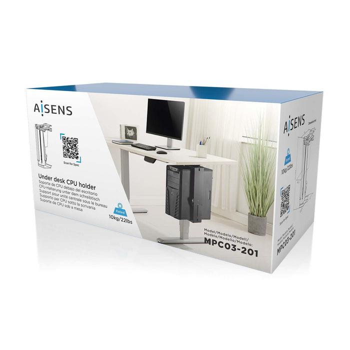 EAN 8436574709292 - AISENS MPC03-201 soporte de CPU Soporte para instalación de CPU bajo mesa Negro imagen 6