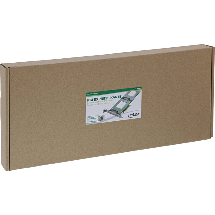 Inline Pcie Tarjeta A 2x Interno U.2 Nvme Sff-8639  Bifurcation - Pcie X8 - Schmal