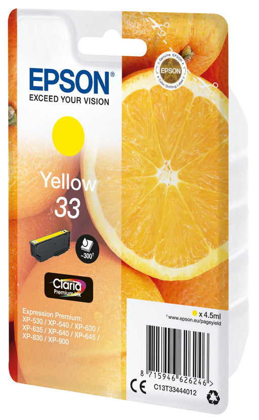 EAN 8715946626253 - Epson Oranges C13T33444022 cartucho de tinta 1 pieza(s) Original Amarillo imagen 1